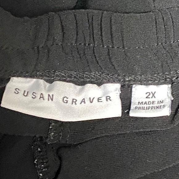 Susan Graver Black Pull On Elastic Waistband Skort Womens Plus Size 2X - Picture 7 of 7